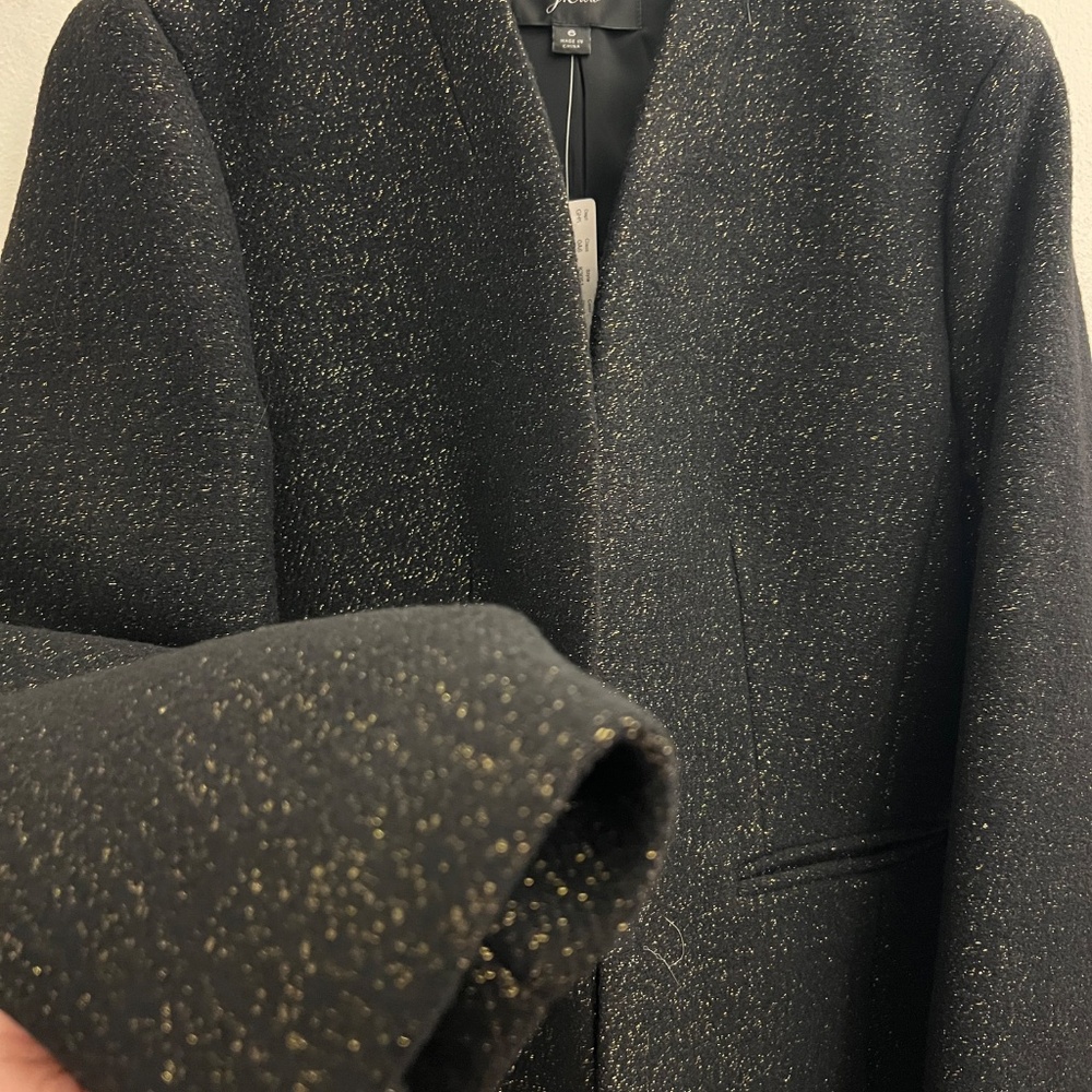 J. Crew Going Out Blazer In Black Lurex NWT - Picture 10 of 11